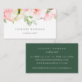Elegant Blush Pink Floral Visitekaartje (Voorkant / Achterkant)