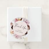 Elegant Blush Pink Floral Vrijgezellenfeest Dank u Bedankjes Labels (In situ)