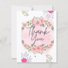 Elegant Blush Pink Floral Vrijgezellenfeest Dank u Kaart