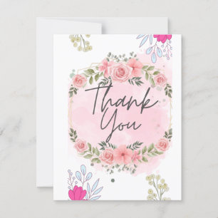 Elegant Blush Pink Floral Vrijgezellenfeest Dank u Kaart