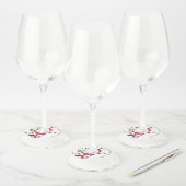 Elegant Blush Pink Floral Vrijgezellenfeest Favor  Wijnglaslabel (Set)