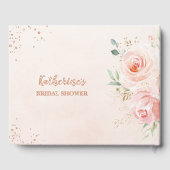 Elegant Blush Pink Floral Vrijgezellenfeest Foto Gastenboek (Achterkant)