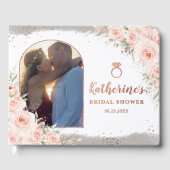 Elegant Blush Pink Floral Vrijgezellenfeest Foto Gastenboek (Voorkant)