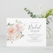 Elegant Blush Pink Floral Vrijgezellenfeest Kaart (Staand voorkant)