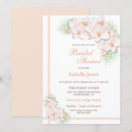 Elegant Blush Pink Floral Vrijgezellenfeest Kaart