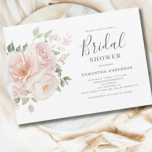 Elegant Blush Pink Floral Vrijgezellenfeest Kaart
