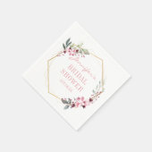 Elegant Blush Pink Floral Vrijgezellenfeest Napkin Servet (Hoek)