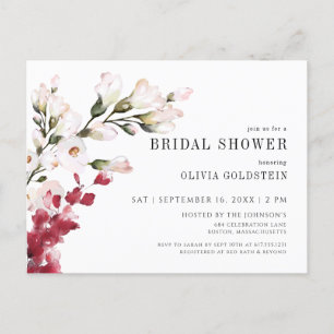 Elegant Blush Pink Floral Vrijgezellenfeest Uitnodiging Briefkaart