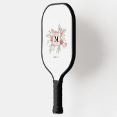 Elegant Blush Pink Floral Waterverf Monogram Pickleball Paddle (Links)