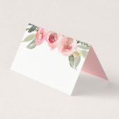Elegant Blush Pink Floral Waterverf Place Card Kaart (Voorkant)