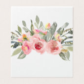 Elegant Blush Pink Floral Waterverf Place Card Kaart (Buitenkant ongevouwen)