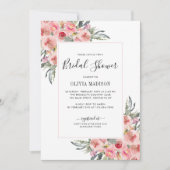Elegant Blush Pink Floral Waterverf Vrijgezellenfe Kaart (Voorkant)
