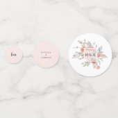 Elegant Blush Pink Floral Waterverf Wedding Confetti (Voorkanten)