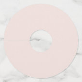 Elegant Blush Pink Floral Waterverf Wedding Favor Wijnglaslabel (Achterkant)