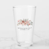 Elegant Blush Pink Floral Waterverf Wedding Glas (Voorkant)