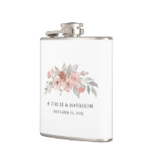 Elegant Blush Pink Floral Waterverf Wedding Heupfles (Links)