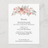 Elegant Blush Pink Floral Waterverf Wedding Informatiekaartje (Voorkant)