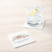 Elegant Blush Pink Floral Waterverf Wedding Kartonnen Onderzetters (Insitu)