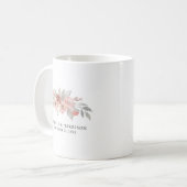 Elegant Blush Pink Floral Waterverf Wedding Koffiemok (Voorkant links)
