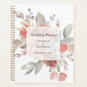 Elegant Blush Pink Floral Waterverf Wedding Planner (Voorkant)