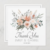 Elegant Blush Pink Floral Weddenschap Hartelijk da Bedankkaart (Voorkant / Achterkant)