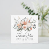Elegant Blush Pink Floral Weddenschap Hartelijk da Bedankkaart (Staand voorkant)
