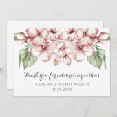 Elegant Blush Pink Floral Weddenschap Hartelijk da Bedankkaart (Voorkant / Achterkant)