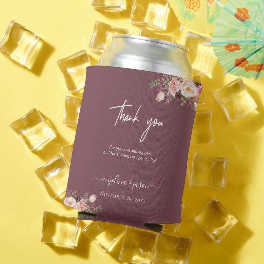 Elegant Blush Pink Floral Weddenschap Hartelijk da Blikjeskoeler (Insitu Zomer)