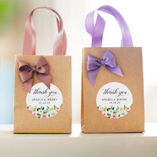 Elegant Blush Pink Floral Weddenschap Hartelijk da Ronde Sticker