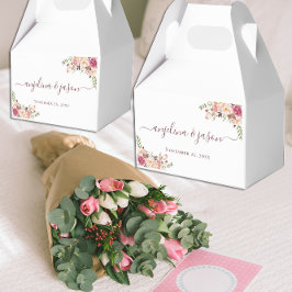 Elegant Blush Pink Floral Wedding Bedankdoosjes