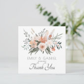 Elegant Blush Pink Floral Wedding Bedankkaart (Staand voorkant)