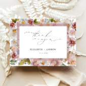Elegant Blush Pink Floral Wedding Bedankkaart