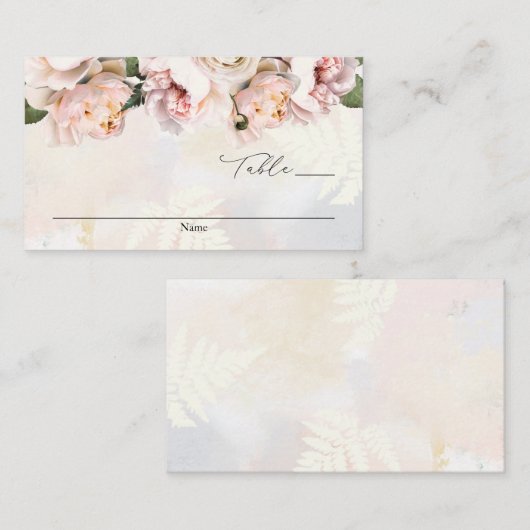 Elegant Blush Pink Floral Wedding Escort Kaart (Voorkant / Achterkant)