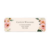 Elegant Blush Pink Floral Wedding Etiket (Voorkant)