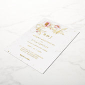 Elegant Blush Pink Floral Wedding Folie Uitnodiging (Gedraaid)
