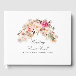 Elegant Blush Pink Floral Wedding Gastenboek
