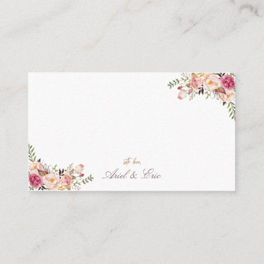 Elegant Blush Pink Floral Wedding Informatiekaartje (Achterkant)