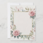 Elegant Blush Pink Floral Wedding Invite Kaart (Achterkant)