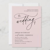 Elegant Blush Pink  Floral Wedding Kaart (Voorkant)