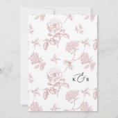 Elegant Blush Pink  Floral Wedding Kaart (Achterkant)