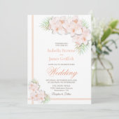 Elegant Blush Pink Floral Wedding Kaart (Staand voorkant)
