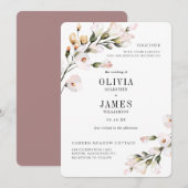 Elegant Blush Pink Floral Wedding Kaart (Voorkant / Achterkant)