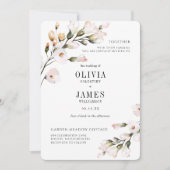 Elegant Blush Pink Floral Wedding Kaart (Voorkant)