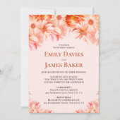 Elegant Blush Pink Floral Wedding Kaart (Voorkant)