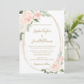 Elegant Blush Pink Floral Wedding Kaart (Staand voorkant)
