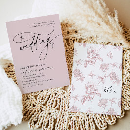 Elegant Blush Pink  Floral Wedding Kaart