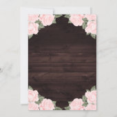 Elegant Blush Pink Floral Wedding Kaart (Achterkant)