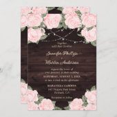 Elegant Blush Pink Floral Wedding Kaart (Voorkant / Achterkant)