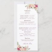 Elegant Blush Pink Floral Wedding Programme (Achterkant)
