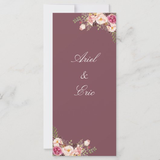 Elegant Blush Pink Floral Wedding Programme (Voorkant)